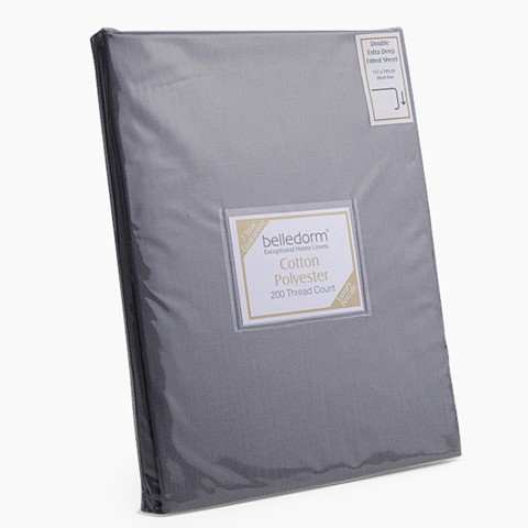 Percale Extra Deep Fitted Sheet - Grey