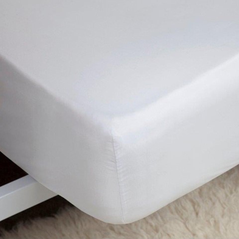 Egyptian Cotton 400 White 15 Inch Fitted Sheet