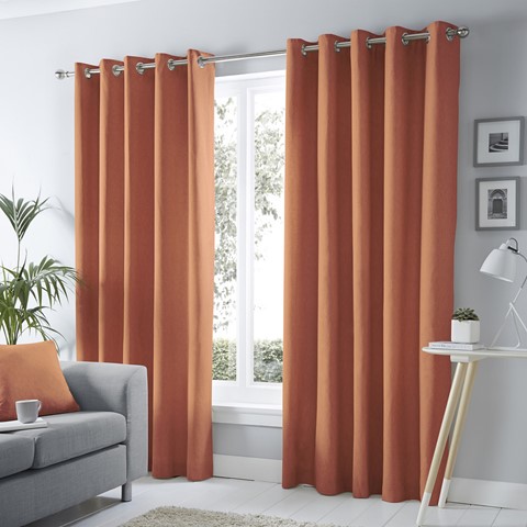 Fusion Sorbonne Eyelet Curtains - Spice