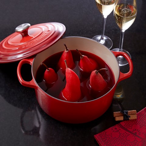 Le Creuset 24cm Cerise Cast Iron Round Casserole Dish