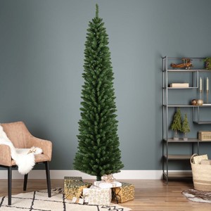 Pencil Pine Green Christmas Tree, 7ft Image