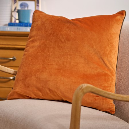 Riva Paoletti Meridian Pumpkin & Mocha Cushion primary image