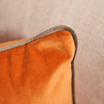 Riva Paoletti Meridian Pumpkin & Mocha Cushion Image