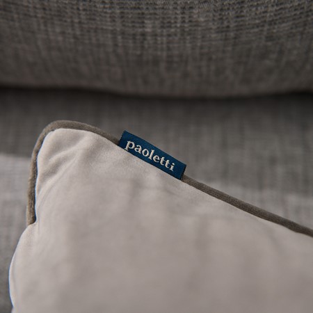 Riva Paoletti Meridian Velvet Piped Cushion - Grey image