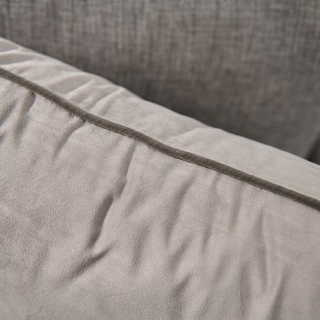 Riva Paoletti Meridian Velvet Piped Cushion - Grey Image