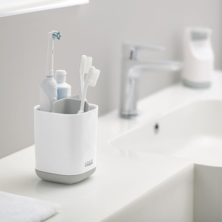 Joseph Joseph White & Grey EasyStore Toothbrush Holder primary image
