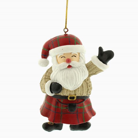 Tartan Santa Hanging Decoration