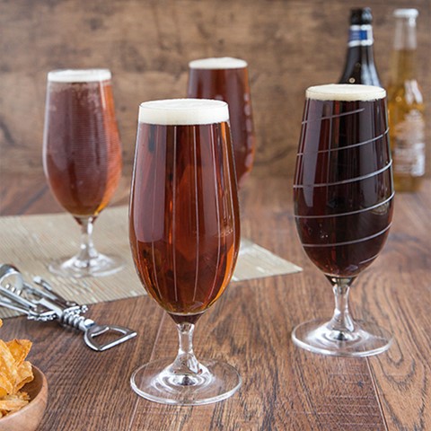 Mikasa Cheers Stemmed Pilsner Glasses Set of 4