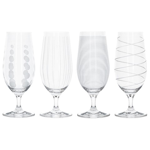 Mikasa Cheers Stemmed Pilsner Glasses Set of 4