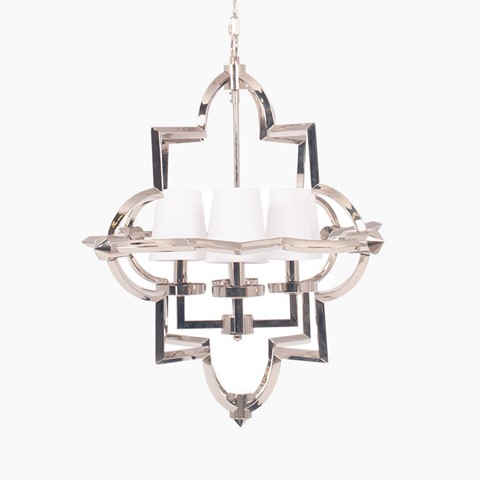 Nickel 4 Shade Chandelier Pendant Light