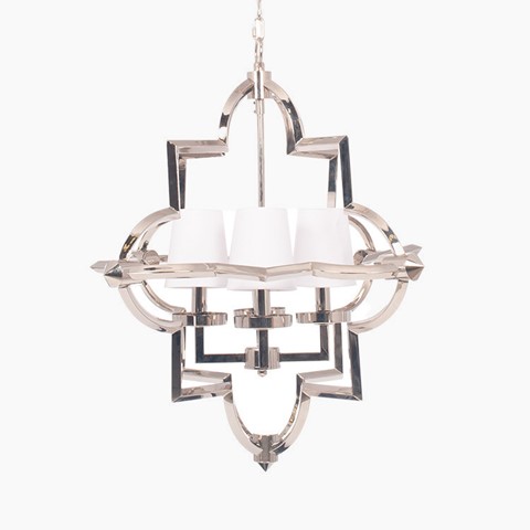 Nickel 4 Shade Chandelier Pendant Light