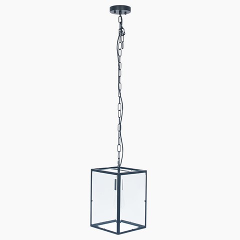 Matt Black and Glass Pendant Ceiling Light