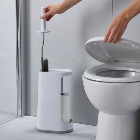 Joseph Joseph Flex Store Toilet Brush with Storage Caddy Grey & White primary image