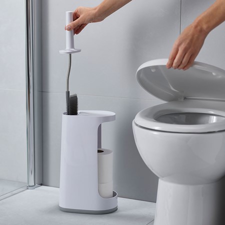 Joseph Joseph Grey & White Flex Store Toilet Brush with Storage Caddy primary image