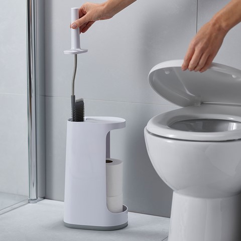 Joseph Joseph Grey & White Flex Store Toilet Brush with Storage Caddy