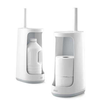 Joseph Joseph Grey & White Flex Store Toilet Brush with Storage Caddy Image