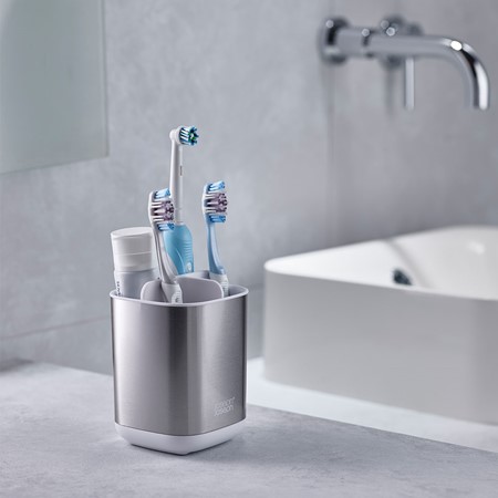 Joseph Joseph Steel Easystore Toothbrush Holder primary image