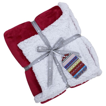 Red Lux Sherpa Fleece Throw image
