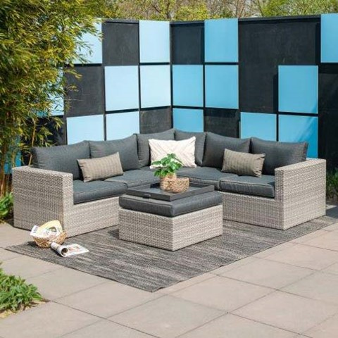 Organic Grey Modular Garden Corner Lounge Set