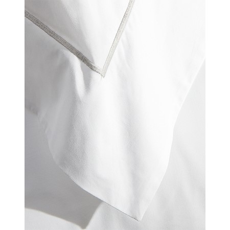 Sterling Home Savile Oxford Pillowcase - White & Silver Cord image