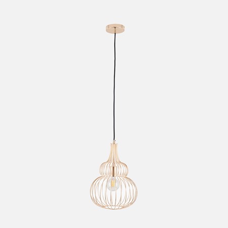 Yellow Gold Metal Wire Pendant Light image