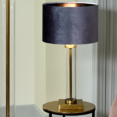 Bow Slate Velvet Cylinder Shade