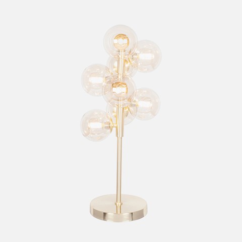 Lustre Glass Orb Gold Metal Table Lamp