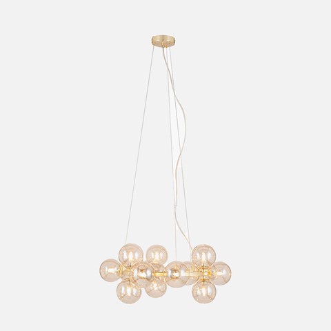 Lustre Glass Ball & Gold Metal Pendant Ceiling Light