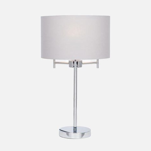 Silver 3 Light Metal Table Lamp