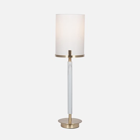 Champagne Gold & Marble Effect Metal Table Lamp