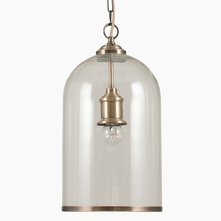 Clear Glass & Antique Brass Pendant image