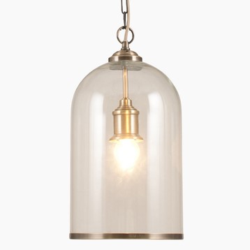 Clear Glass & Antique Brass Pendant Image