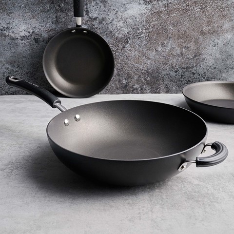 Circulon Total Hard Anodised Aluminium Wok - 30cm