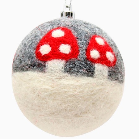 Toadstool Wool Bauble primary image
