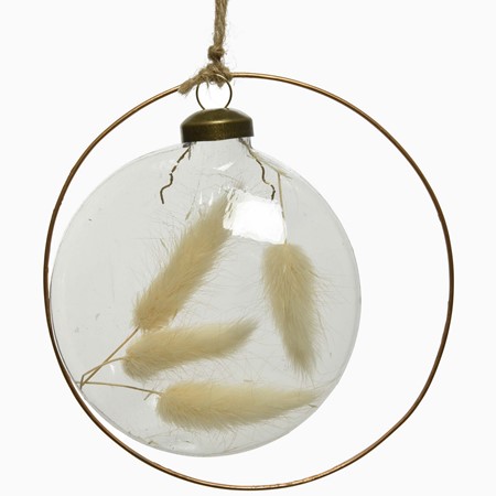 Dried Flower Bauble with Golden Ring primary image