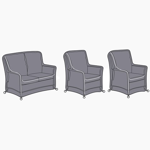 Heritage 2 Seat Lounge Sofa & Chairs Set Cover
