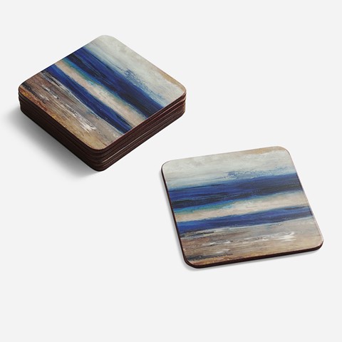 Blue Abstract Coasters - Set of 6