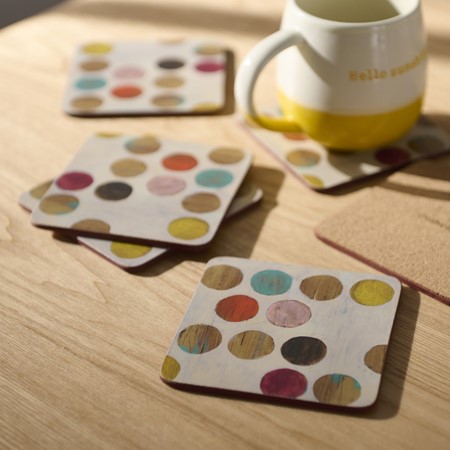 Retro Spot Coasters - Set of 6 primary image