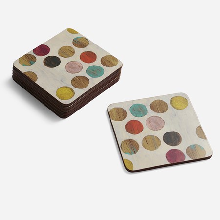 Retro Spot Coasters - Set of 6 image