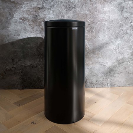 Brabantia Matt Black Touch Bin Flat Lid primary image