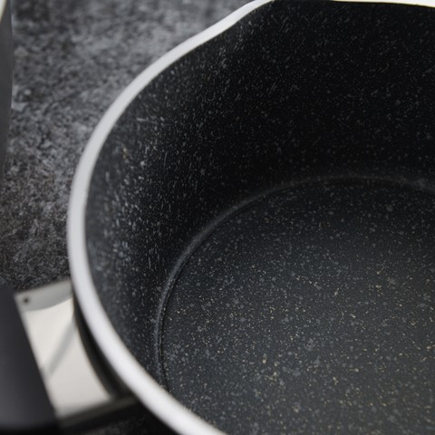 Black Marble Non-Stick Milk Pan