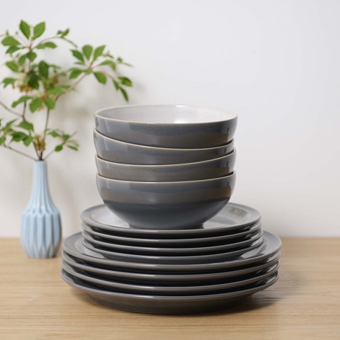 Denby Elements Fossil Grey Dinner Plate