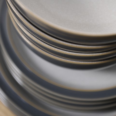 Denby Elements Fossil Grey 12 Piece Tableware Set