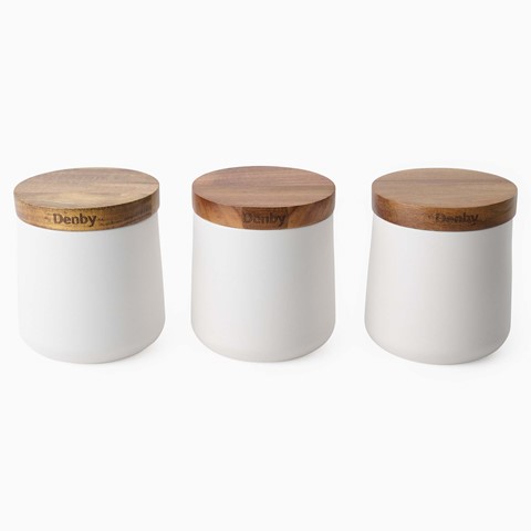 Denby White Storage Canisters Set of 3