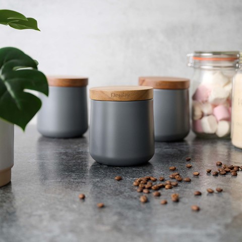Denby Storage Grey Canisters Set Of 3