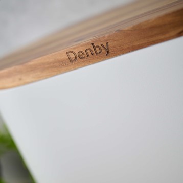 Denby White Bread Bin With Acacia Lid Image