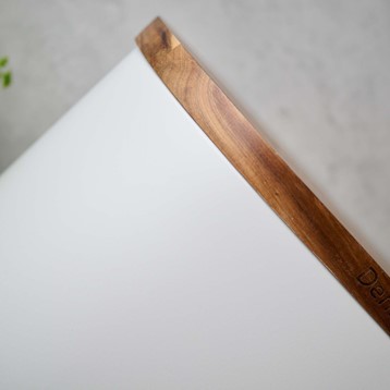 Denby White Bread Bin With Acacia Lid Image