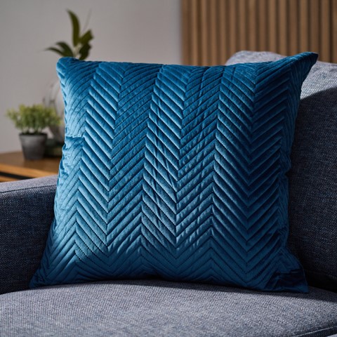 Pinsonic Navy Velvet Square Cushion