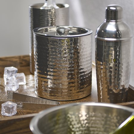 BarCraft Small Hammered Ice Bucket with Lid primary image