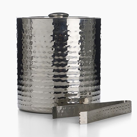 BarCraft Small Hammered Ice Bucket with Lid